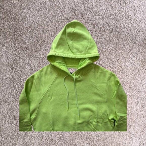 ๐ UGG Neon Yellow Cropped Hoodie โ Size S - Picture 3 of 6